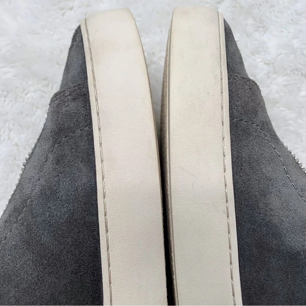 Frye Women's Lena Zip Platform Suede Grey Flat High Top Sneakers Size 7M